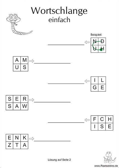 Wortschlangen: Buchstaben verbinden